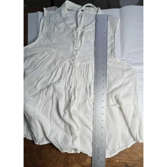 Free People Western Romance Top Womens‎ Medium Mesh Appliqué Boho Coquette - Picture 8 of 8